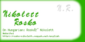 nikolett rosko business card